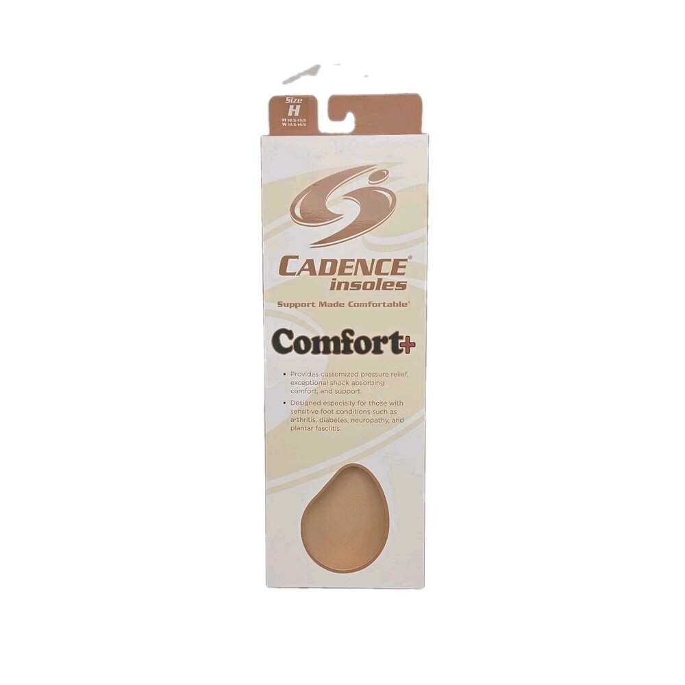 Cadence Insoles Comfort Orthotic Shoe Inserts Sz H Men 12.5-13.5 Women 13.5-14.5